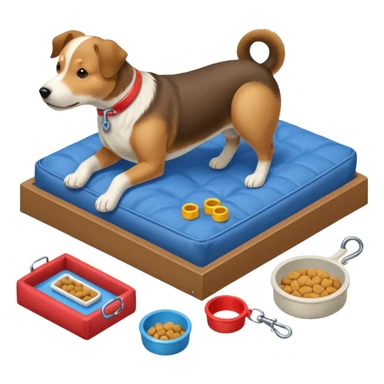 Goals:
1) Isometric view
2) Physically realistic portrayed in a way that would be expected to the average person
3) Avoid anything that could be considered offensive, even 2%

---
Now generate an image to represent a list to buy items for a new dog. sticker