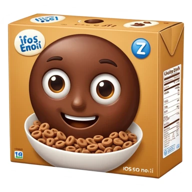 brown chocolate cereal box sticker