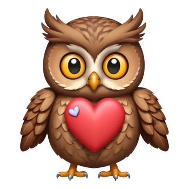 Owl holding hearts sticker
