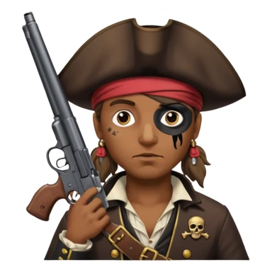 Pirates full  patch on left eye hoarding a gun sticker