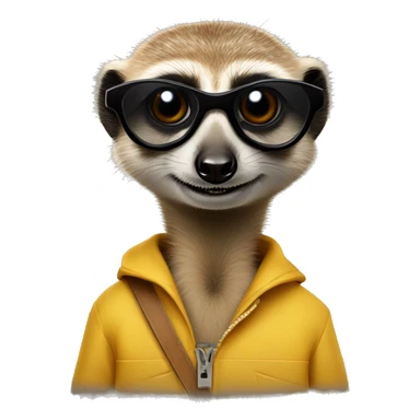 meerkat with spy glasses in his hand sticker