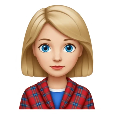 midle  aged female with Scottish red attire and dark blonde hair and blue eyes sticker