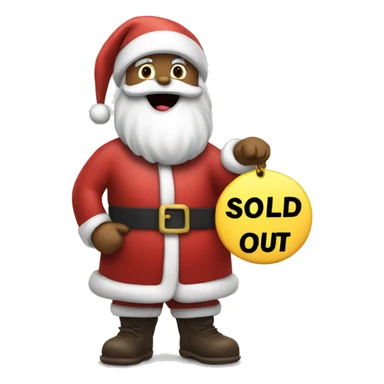 Santa holding sold out sign sticker