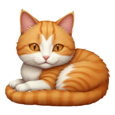 ginger and white small cat eyes closed lying down in weird position sticker