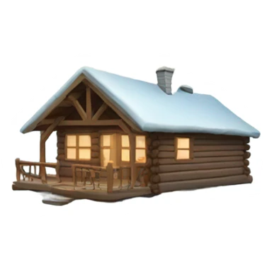 winter cabin sticker