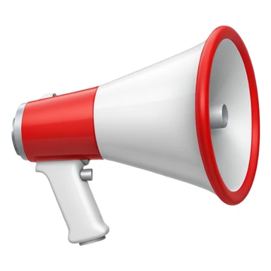 megaphone white & red sticker