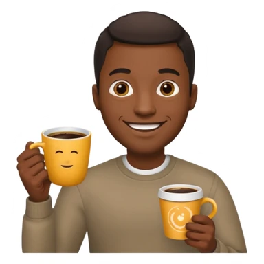 police black man holding coffe sticker