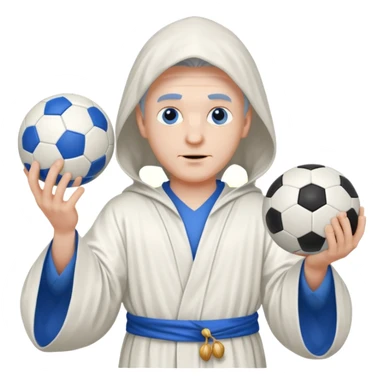 create white wizard with blue football ball sticker