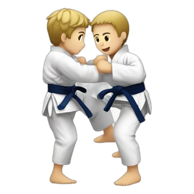 a judoka doing o soto gari on another judoka sticker