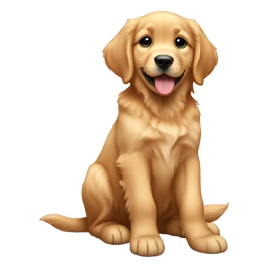 a golden retriever puppy sitting sticker