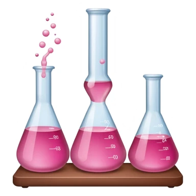 pink and brown chemistry lab equipment sticker