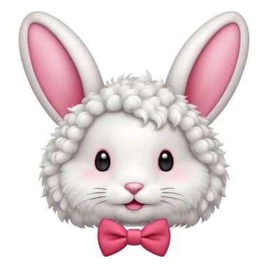 curly bunny with red bowtie sticker