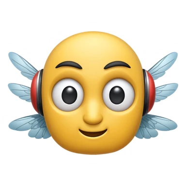 fly with headhpones on sticker