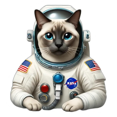 astronaut seal point siamese cat sticker