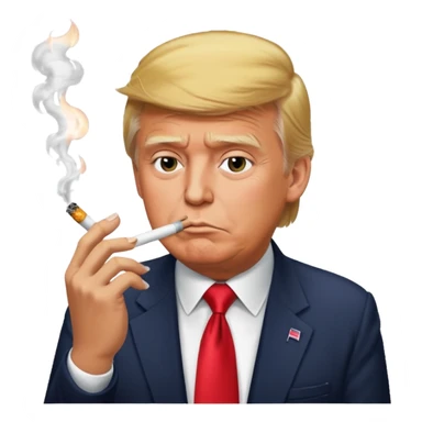 Trump smoking a cigarette and holding Zyn’s sticker