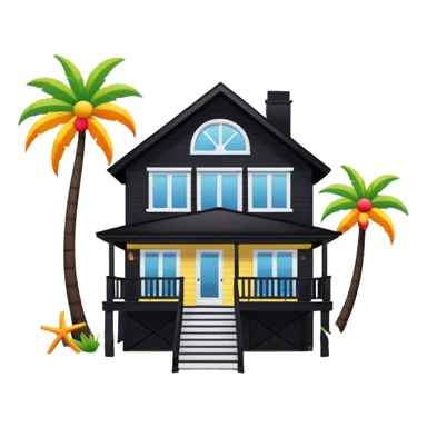 beach house house no trees not wooden like cartoonish almost only the front sticker