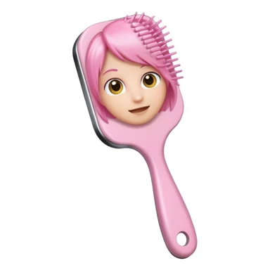 light pink hairbrush apple emoji style variation 2 sticker