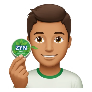 Man holding Zyn spearmint snus sticker