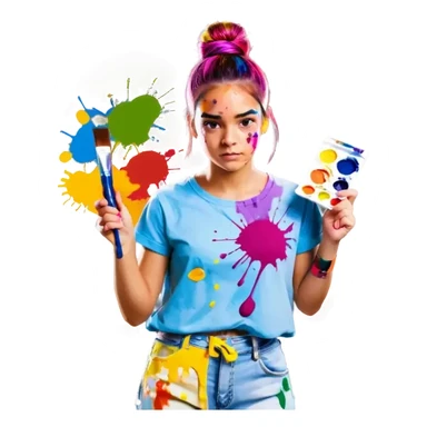 Painter girl sticker