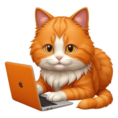 busy cat typing on laptop sticker