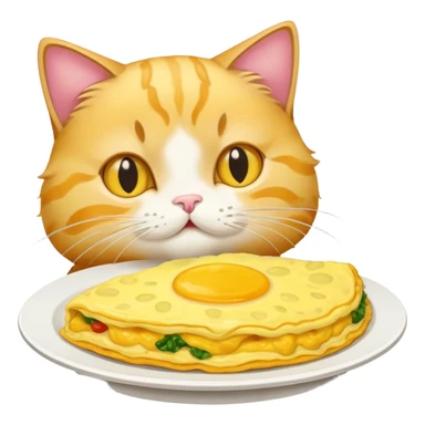 Cat eating omelette sticker