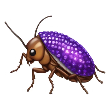 Purple bedazzled cockroach sticker