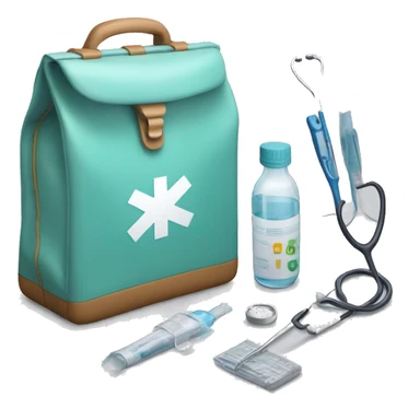 Medical diagnostic bag with instruments inside sticker