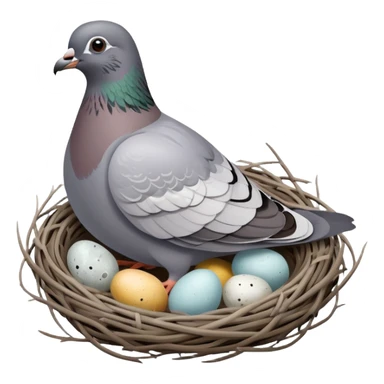 Pigeon sitting on nest sticker
