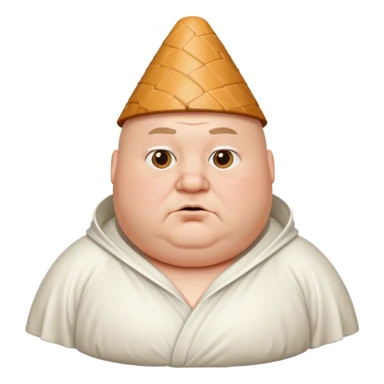 fat man with cone head sticker