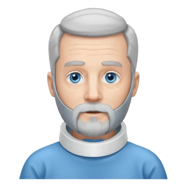 Older man with a full beard, a medical neck brace, and blue eyes. sticker
