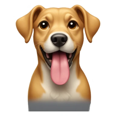 A dog with its tongue out in a side  sticker