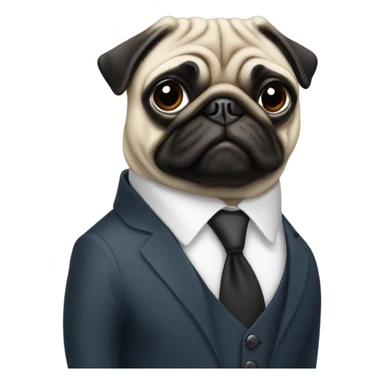 Pug in suit  sticker