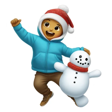 Baby dancing with a snowman sticker