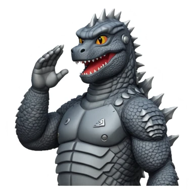 godzilla saluting sticker