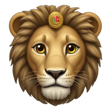 A lion wearing a Yemeni uniform sticker