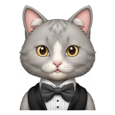 Um gato com lacinho roda sticker