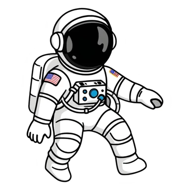 astronaut in white spacesuit spacewalking over a field sticker