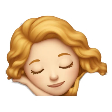 Strawberry Blonde girl sleeping on a pillow sticker