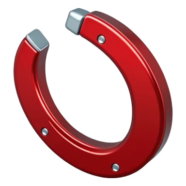 mettalic red horseshoe magnet sticker