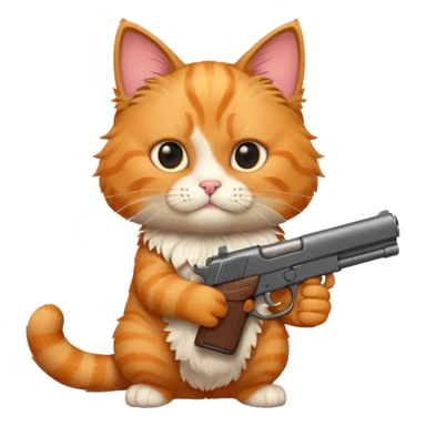 Cat with a gun sticker