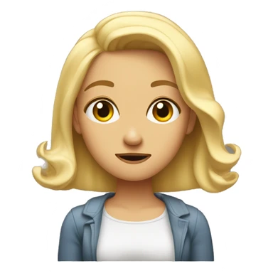 young blonde woman with a puzzled expression, raised eyebrows, and a slight shrug. Her lifted shoulders and hands out to the sides show a classic "I don’t get it" gesture, perfect for expressing confusion or disbelief. sticker