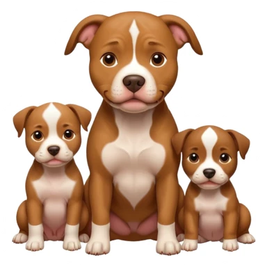 pitbull dog with its puppies sticker