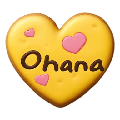 Yellow cookie heart with ohana sticker