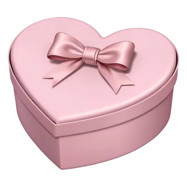 pale pink heart box, pale pink bow, filled with chocolates inside sticker