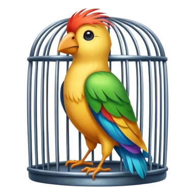 bird inside of cage sticker