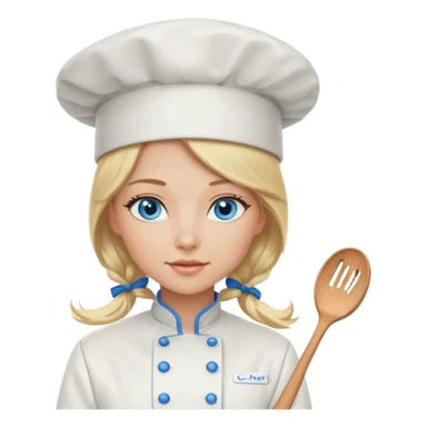 Sexy Long Blonde hair blue eyed female chef sticker