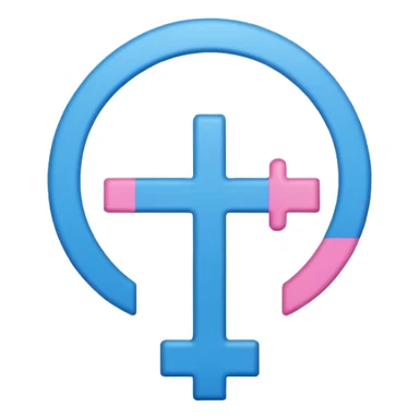 gender symbol, blue and pink,  sticker