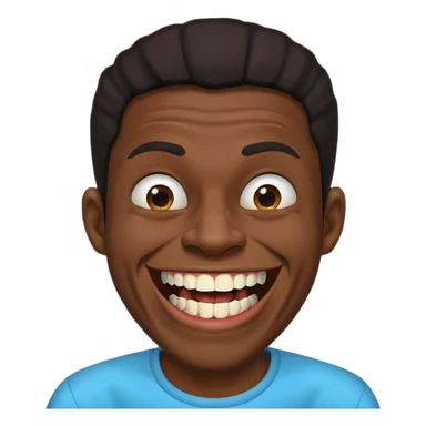 A black habshi man with ugly crooked broken teeth laughing sticker