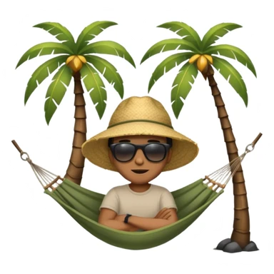 palm tree with hammock in Volcano Island sticker