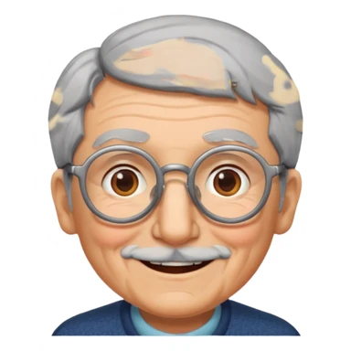 grandparents with glasses and gray hair, grizzle sticker